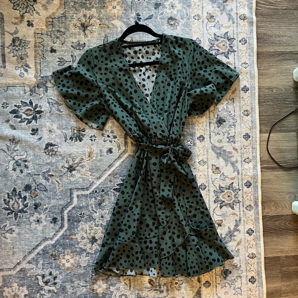 Flowy Front Tie Short Sleeve Dress